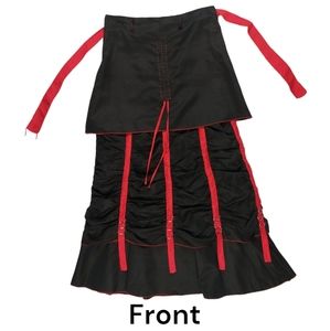 Vintage Red Code Gothic Punk Rave Maxi Multi Layer Black and Red Skirt
